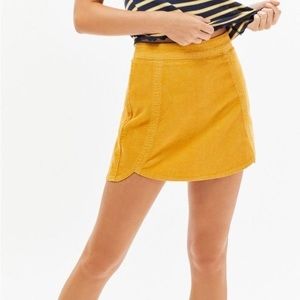 Pacsun High Waisted Mustard Corduroy Skirt